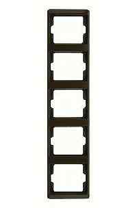 Рамка пятерная Arsys, для вертикального монтажа, коричневый глянцевый 13530001