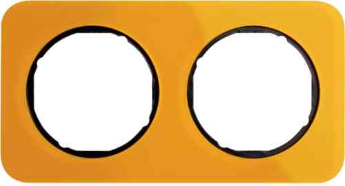Рамка двойная R1, акрил оранжевый черная вкладка, 10122334