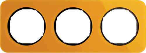 Рамка тройная R1, акрил оранжевый черная вкладка, 10132334