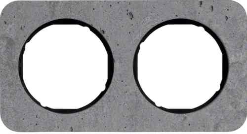 Рамка двойная R1, бетон вкладка черная, 10122374