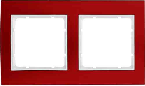 Рамкa двойная B.3, алюминевая, красный/полярная белизна 10123022