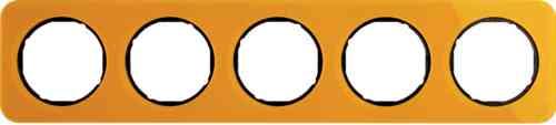 Рамка пятерная R1, акрил оранжевый черная вкладка, 10152334